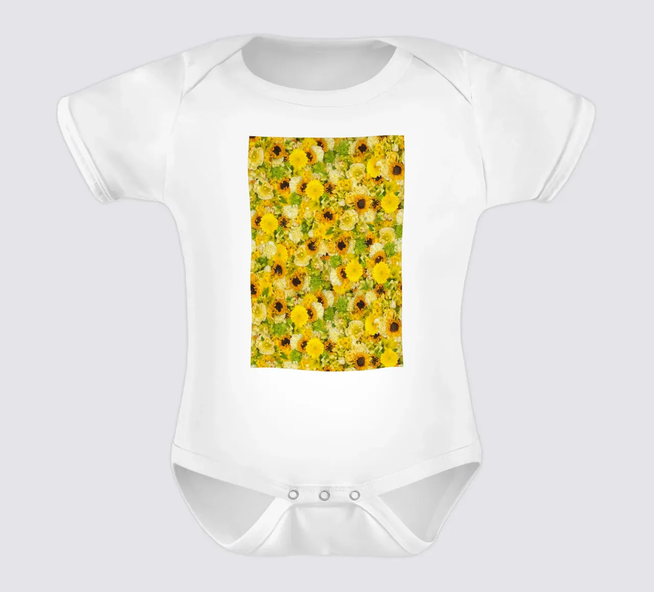 Un'esplosione di sole in ogni petalo - Fiori gialli body neonato maniche corte da Curious Collections by Marielle Leenders