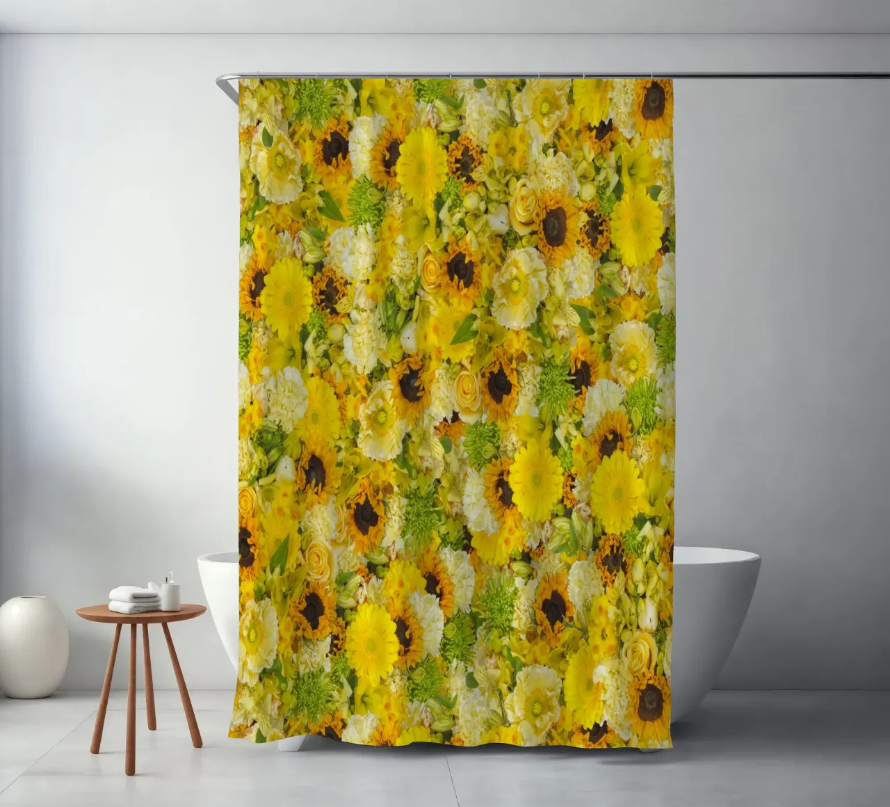 Un'esplosione di sole in ogni petalo - Fiori gialli tenda da doccia da Curious Collections by Marielle Leenders