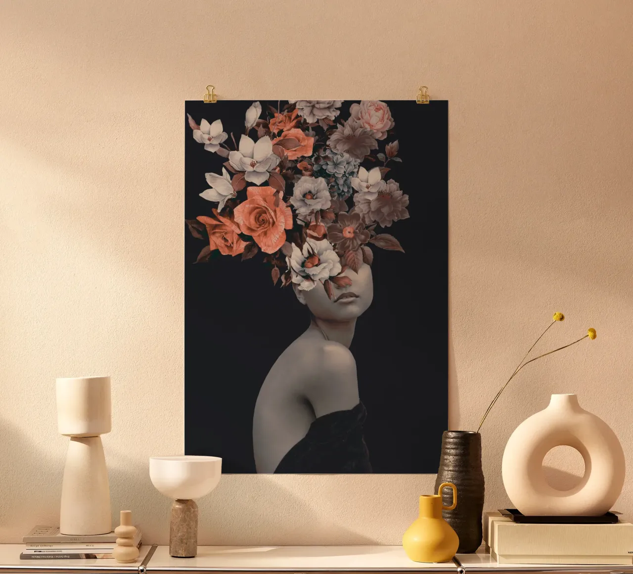Fioritura 11 poster con telaio in alluminio da dada22