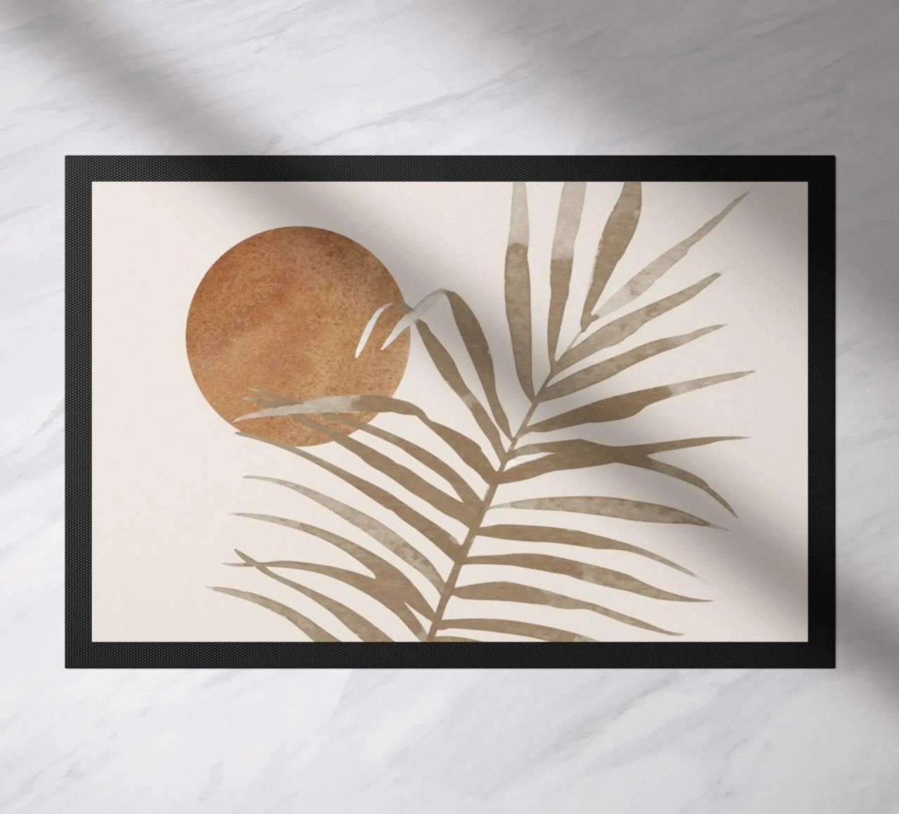 Arte astratta minimalista con foglie di palma zerbino da Melloi Art Print