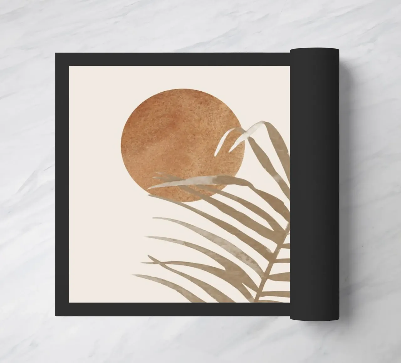 Arte astratta minimalista con foglie di palma zerbino da Melloi Art Print