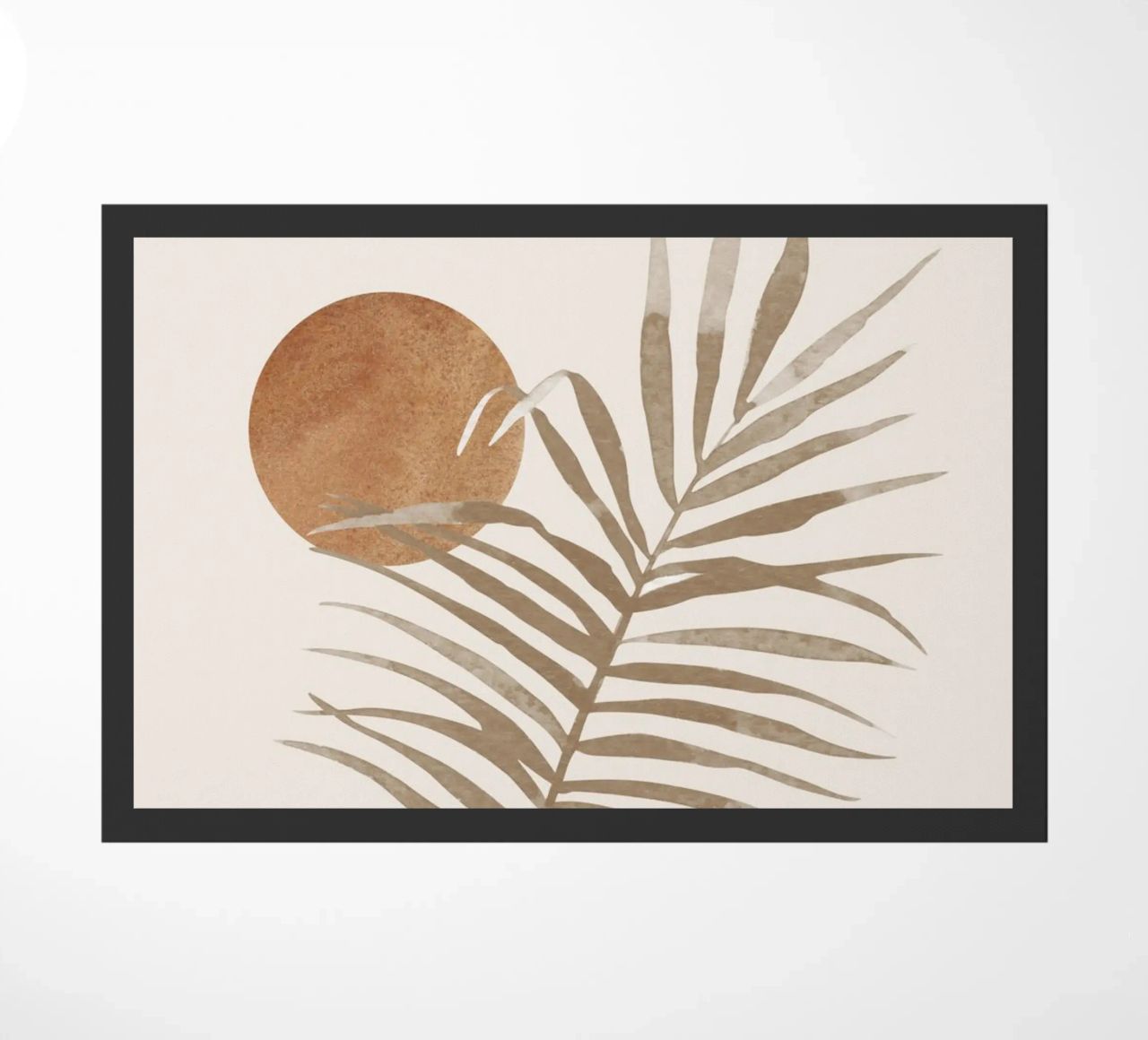 Arte astratta minimalista con foglie di palma zerbino da Melloi Art Print