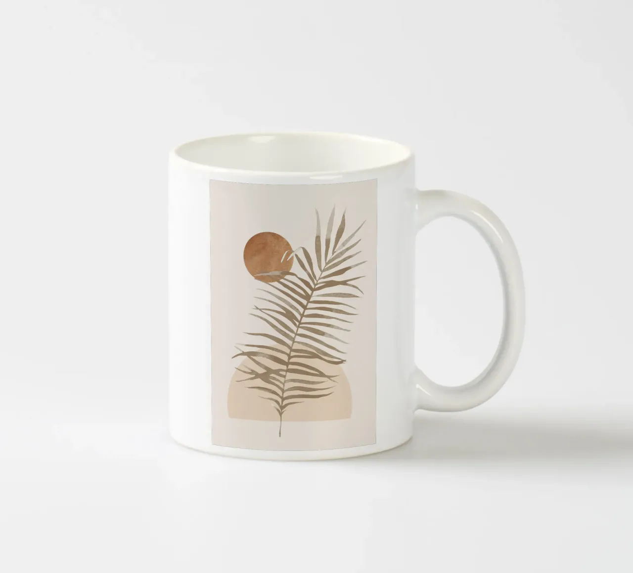 Art minimaliste abstrait de feuilles de palmier mug en céramique de Melloi Art Print
