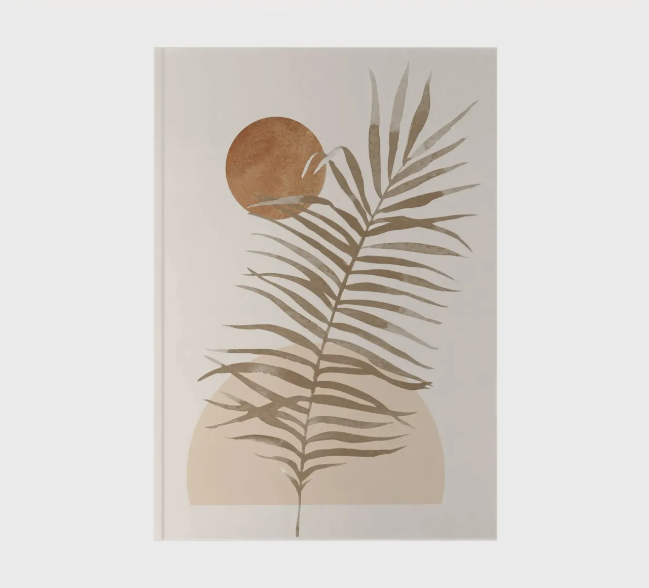 Minimalist Abstract Palm Leaf Art notebook by Melloi Art Print