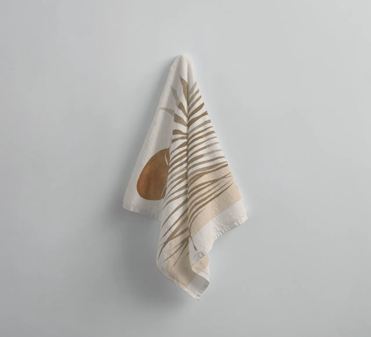 Minimalist Abstract Palm Leaf Art towel by Melloi Art Print