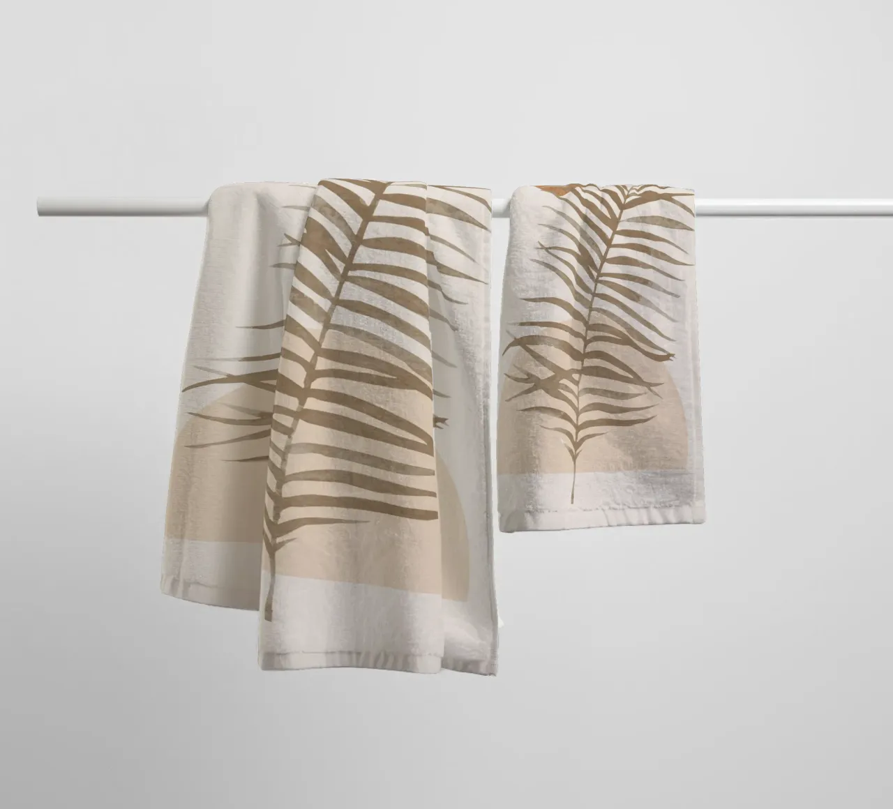 Minimalist Abstract Palm Leaf Art towel by Melloi Art Print