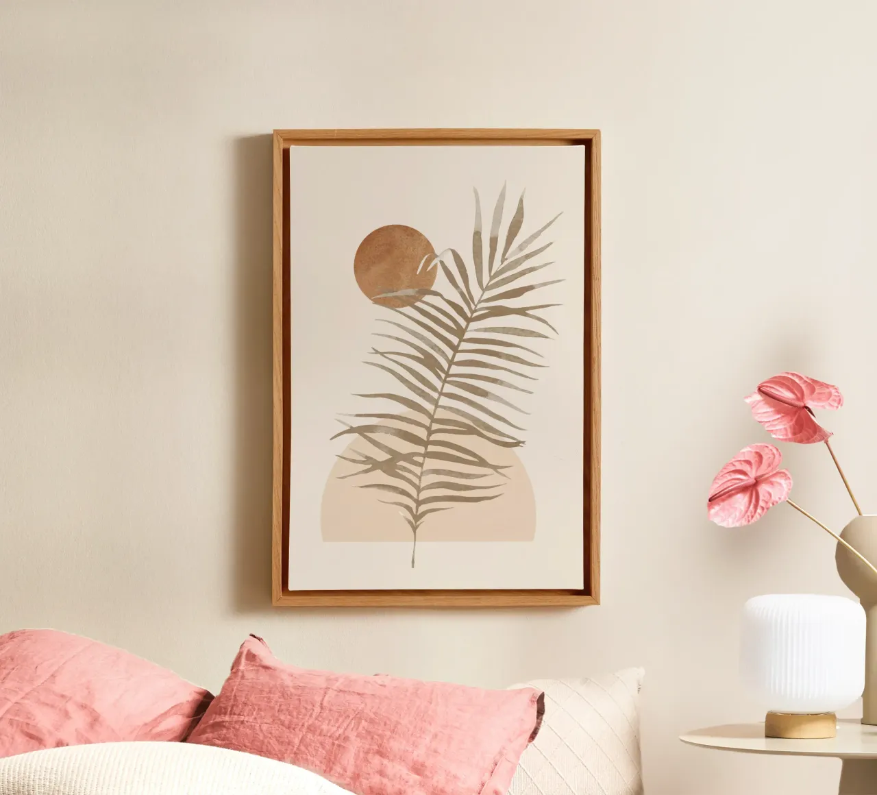 Minimalist Abstract Palm Leaf Art canvas by Melloi Art Print