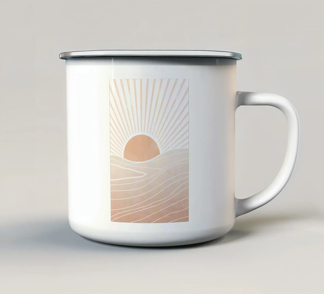 Alba sulle onde tazza in smalto da Melloi Art Print