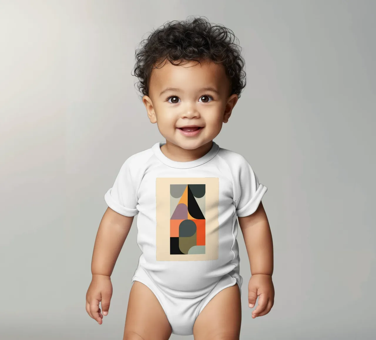 Modern Abstraction 15 short-sleeve baby romper by Gaite