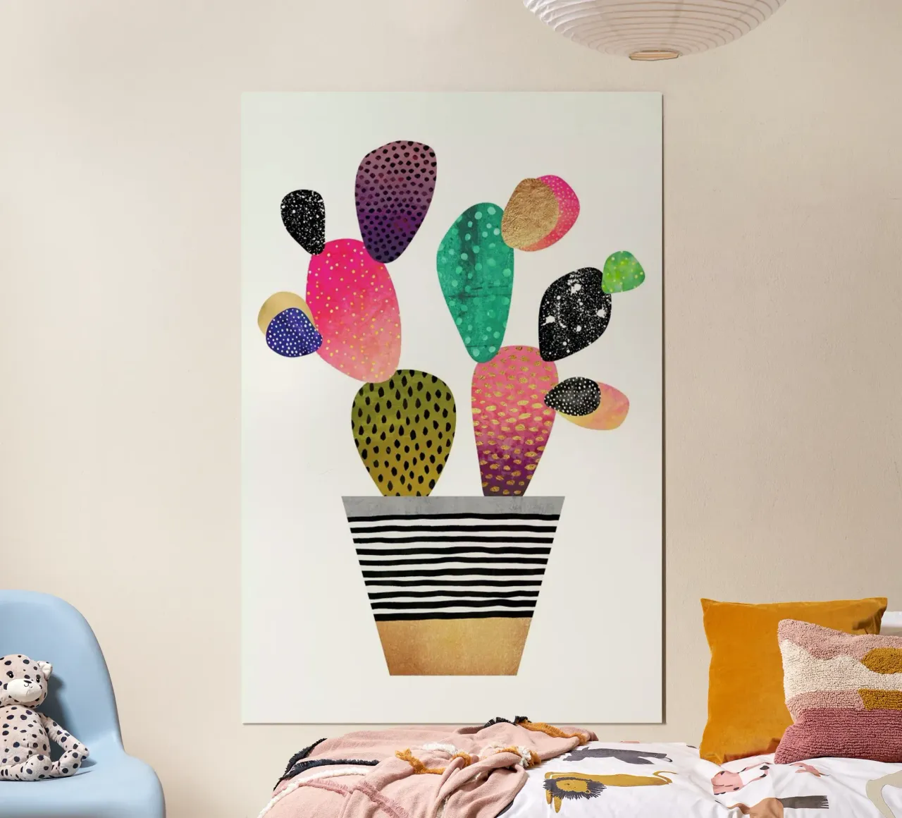 Happy Cactus poster con telaio in plastica da Elisabeth Fredriksson
