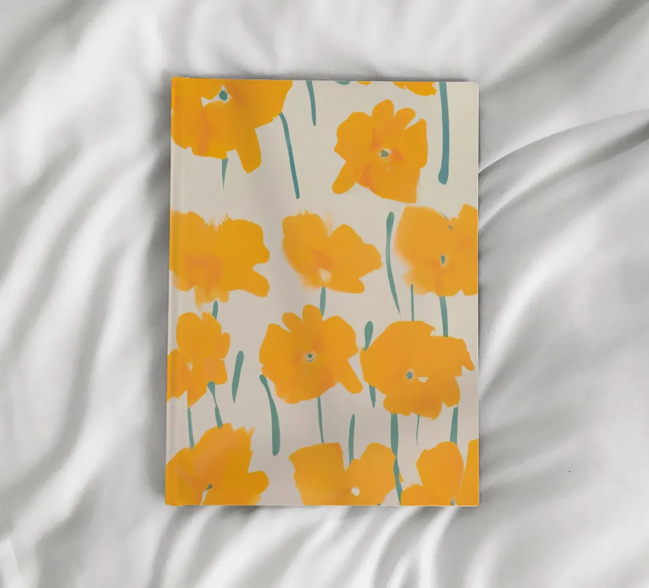 Motif floral jaune carnet de notes de Melloi Art Print