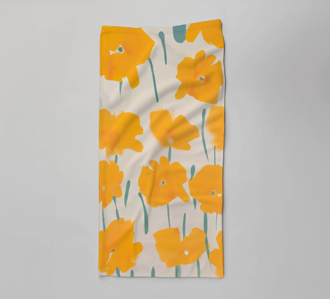 Motif floral jaune serviette de bain de Melloi Art Print