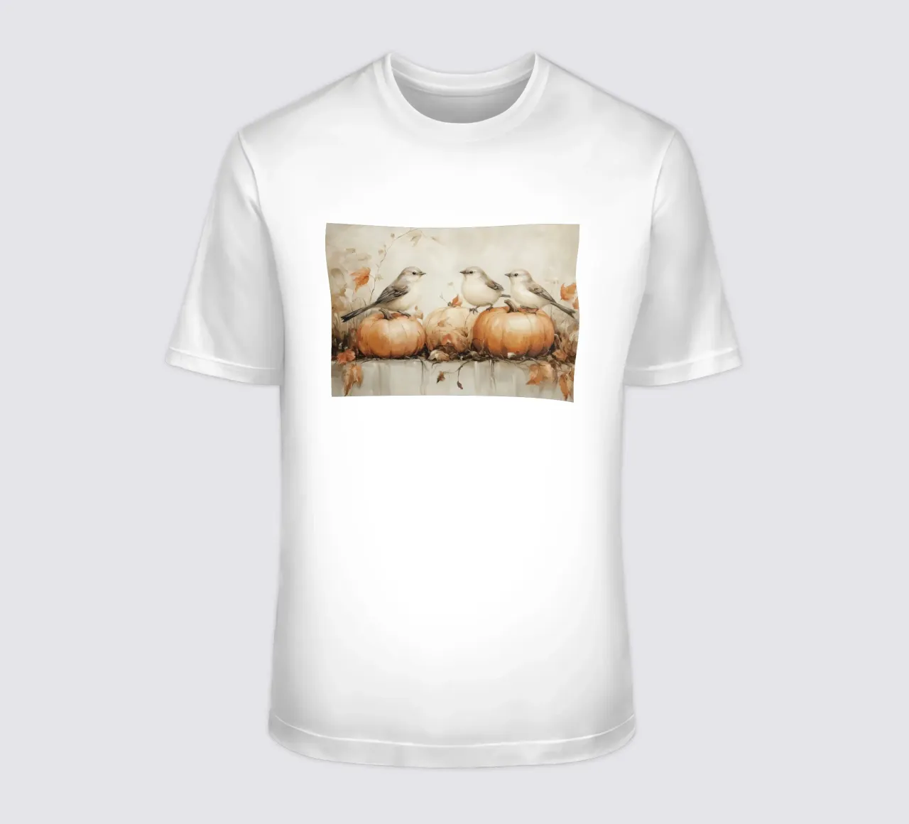 Arte delle zucche e degli uccelli t-shirt da Melloi Art Print