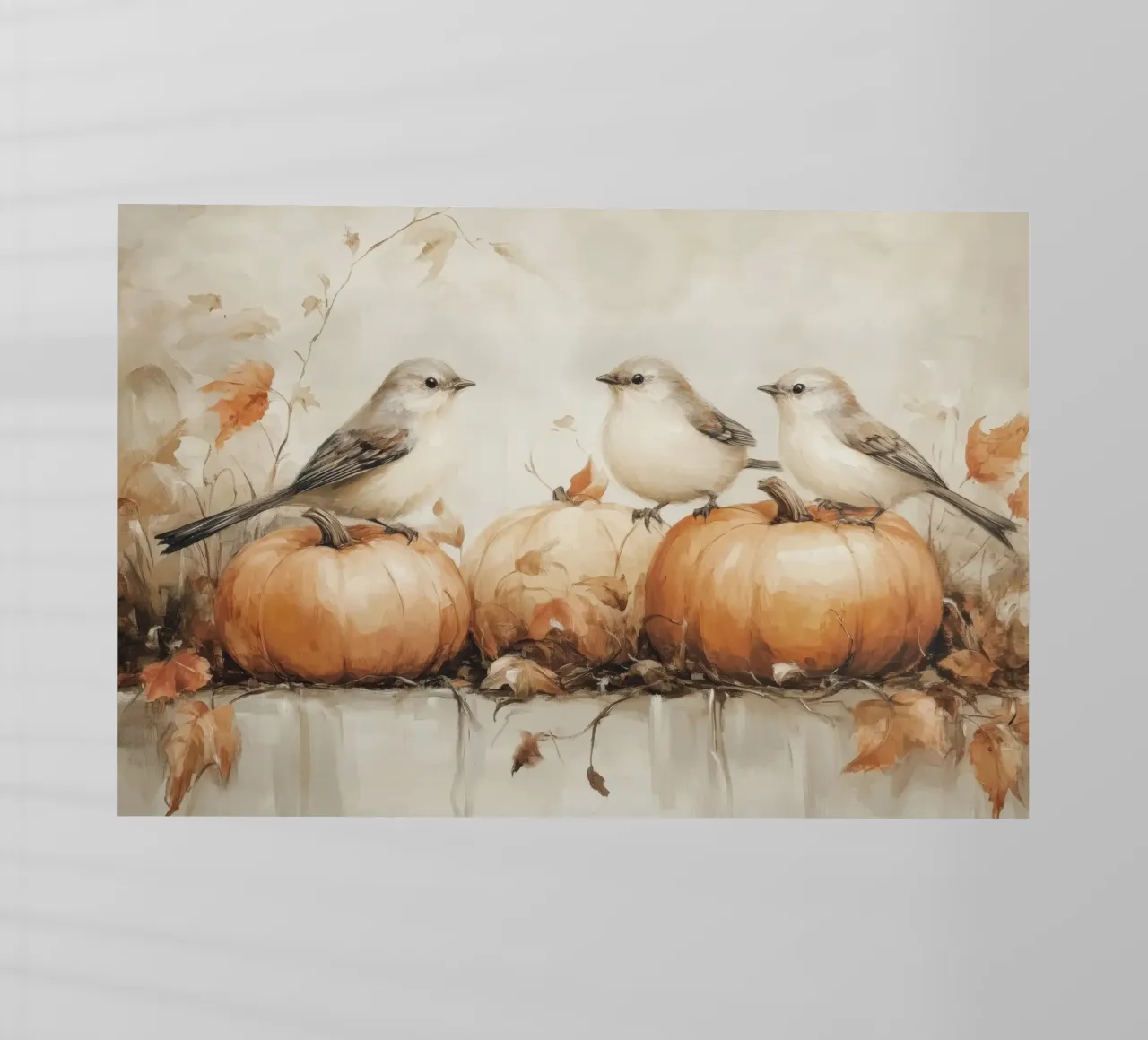 Arte delle zucche e degli uccelli pellicola backlit da Melloi Art Print