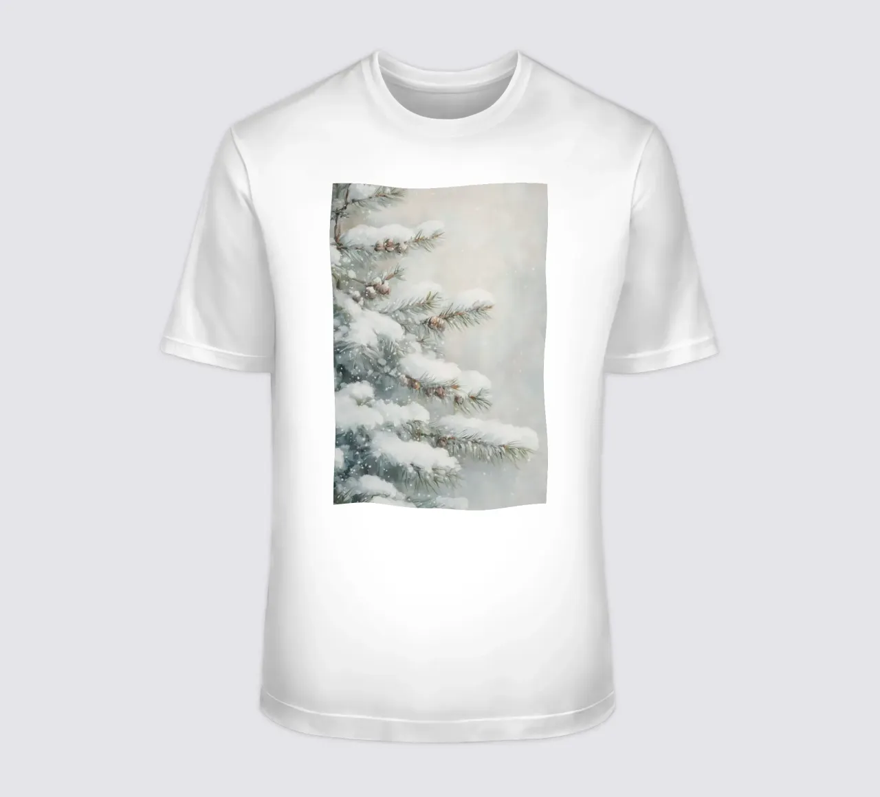Snow Pine Tree Art t-shirt by Melloi Art Print