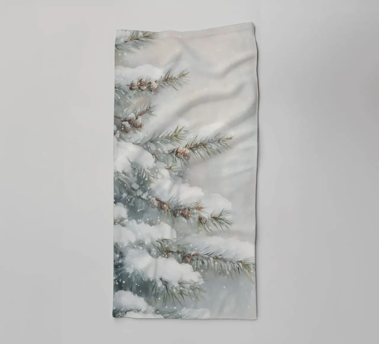 Snow Pine Tree Art towel by Melloi Art Print