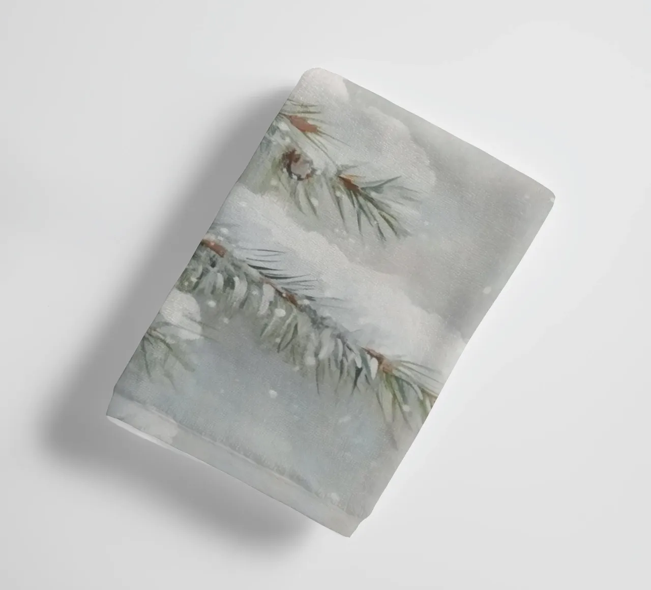 Snow Pine Tree Art towel by Melloi Art Print