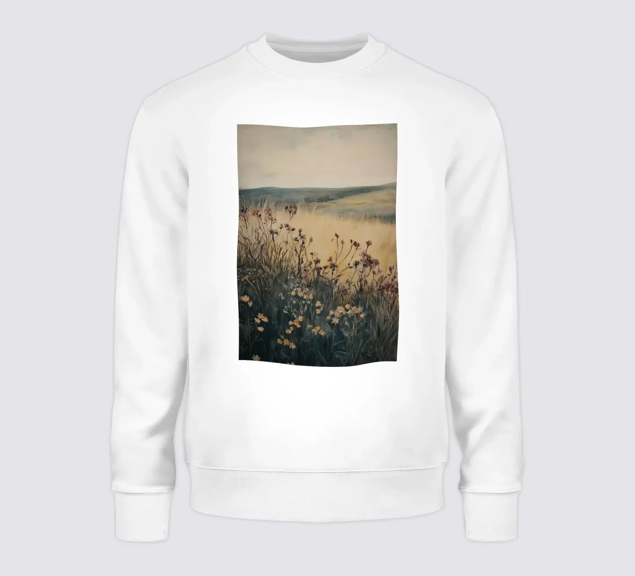 Arte del prato di fiori selvatici felpa da Melloi Art Print