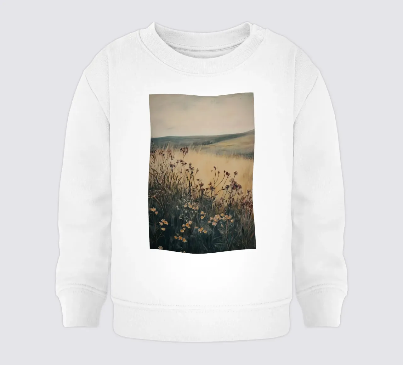 Arte del prato di fiori selvatici felpa neonato da Melloi Art Print
