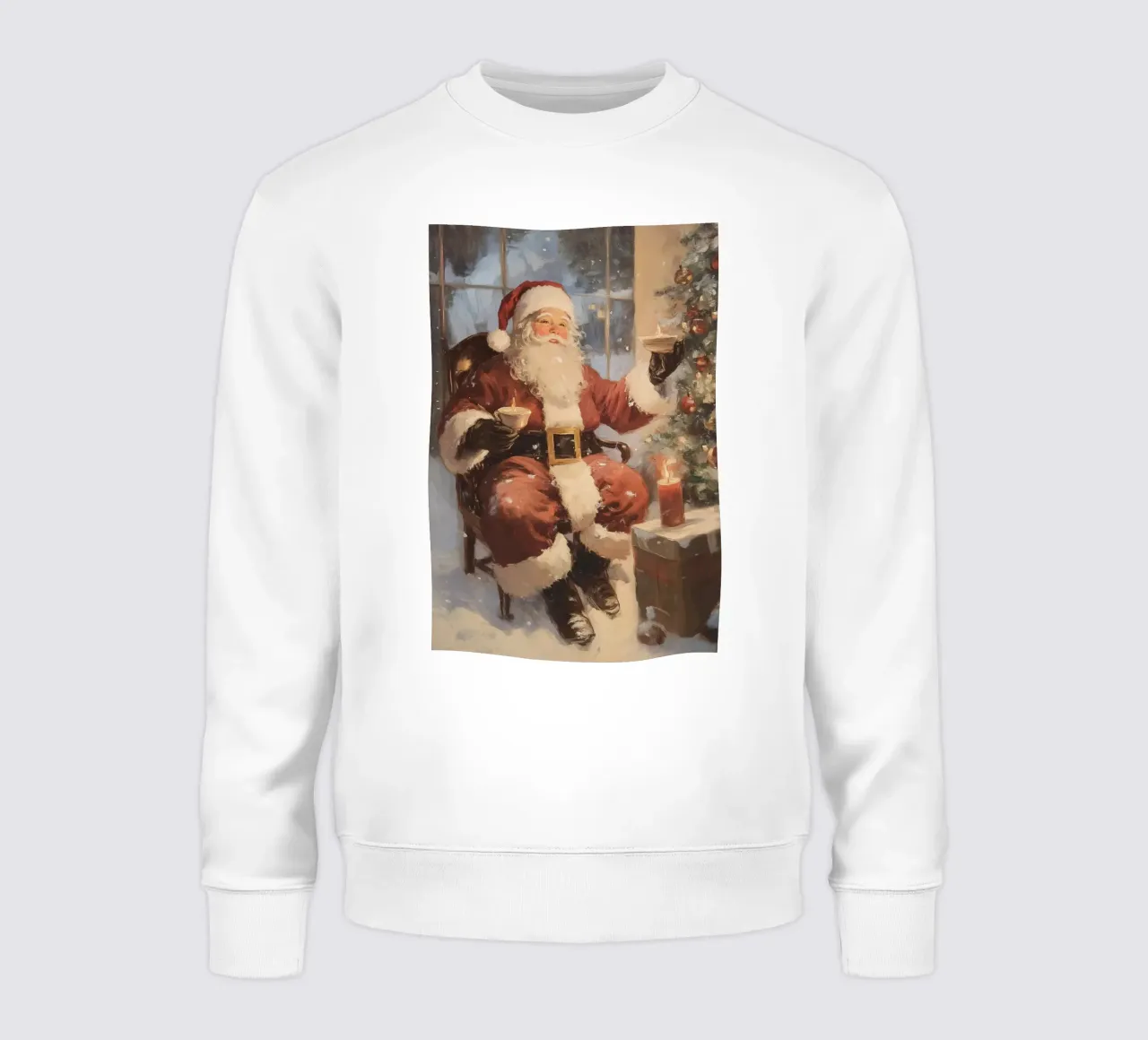 Babbo Natale con albero di Natale felpa da Melloi Art Print