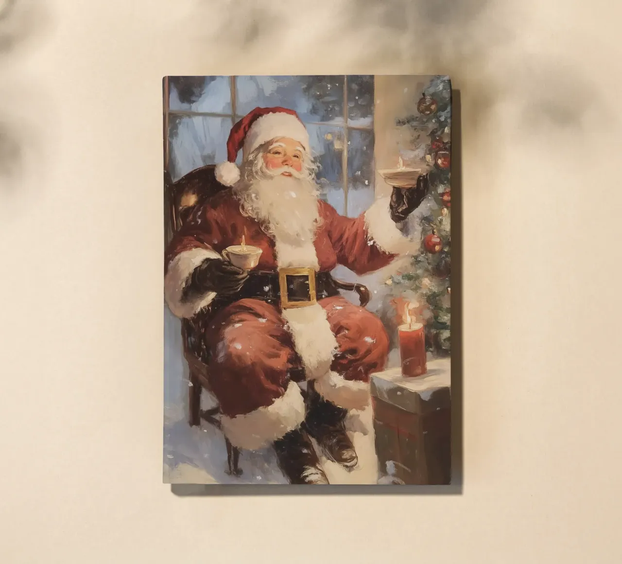 Père Noël festif avec sapin de Noël carnet de notes de Melloi Art Print