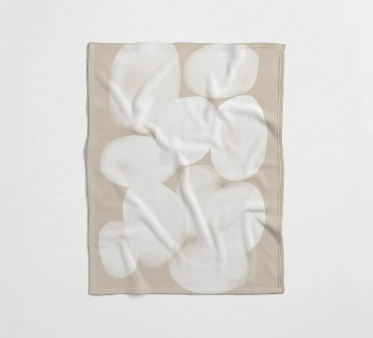 Cerchi bianchi astratti minimali coperta in pile da Melloi Art Print