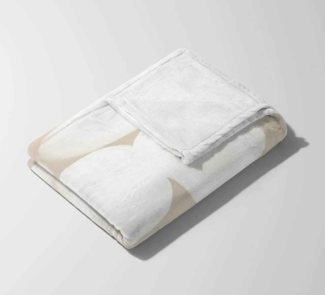 Cerchi bianchi astratti minimali coperta in pile da Melloi Art Print