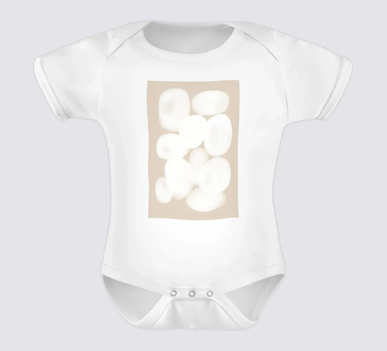 Minimal Abstract White Circles short-sleeve baby romper by Melloi Art Print