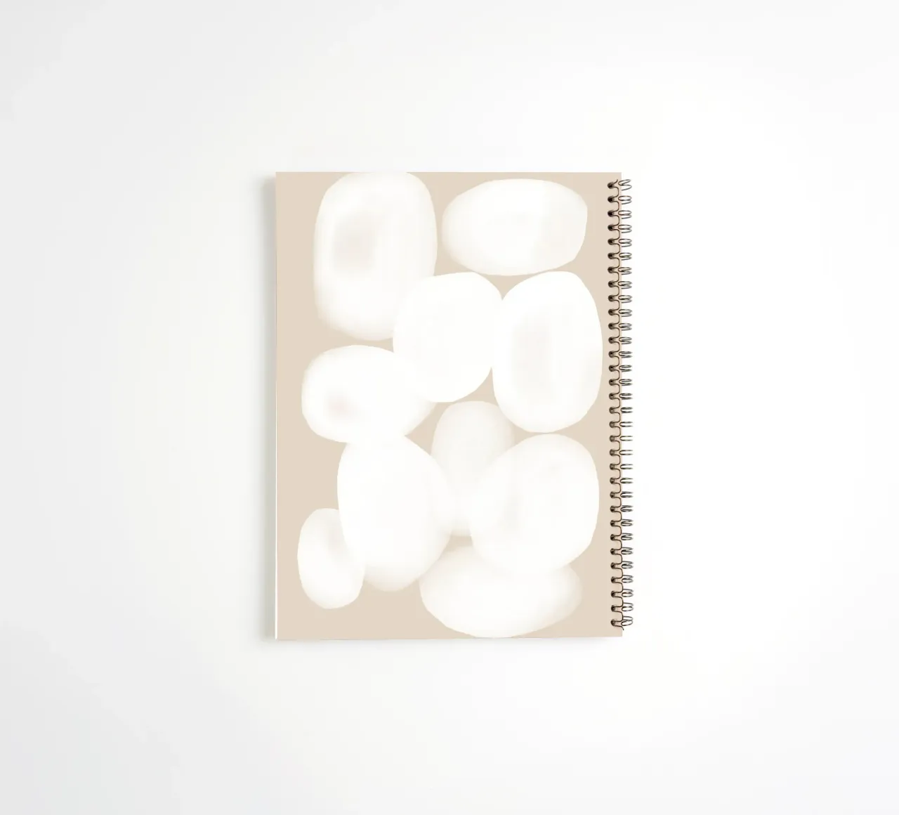 Minimal Abstract White Circles spiral notebook by Melloi Art Print