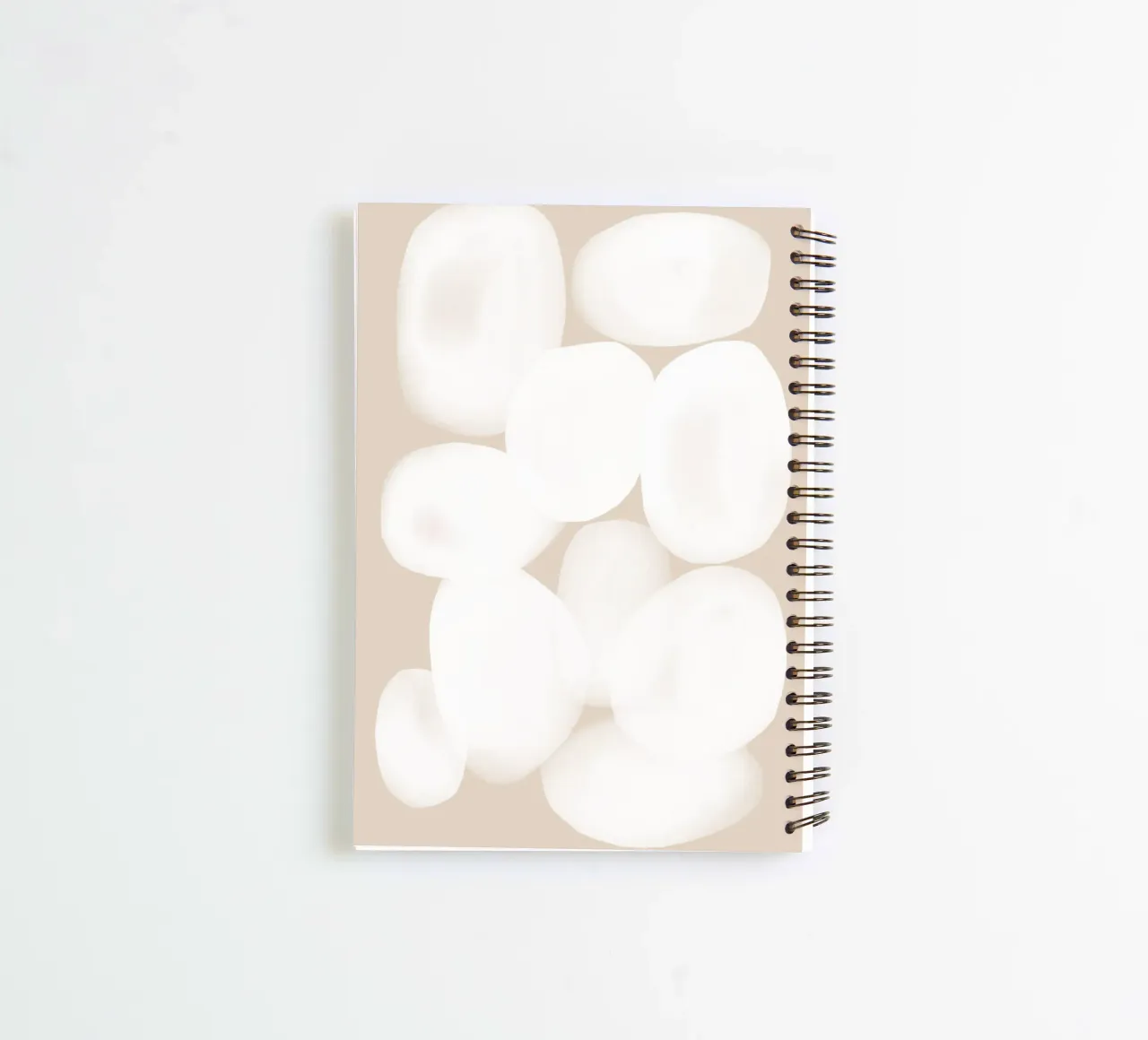 Minimal Abstract White Circles spiral notebook by Melloi Art Print
