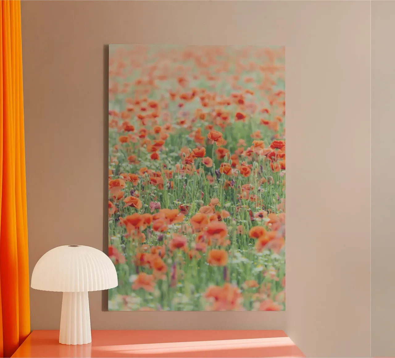 Fields of Red - Eine Liebesgeschichte in Mohnblumen geschrieben Leinwand von Curious Collections by Marielle Leenders