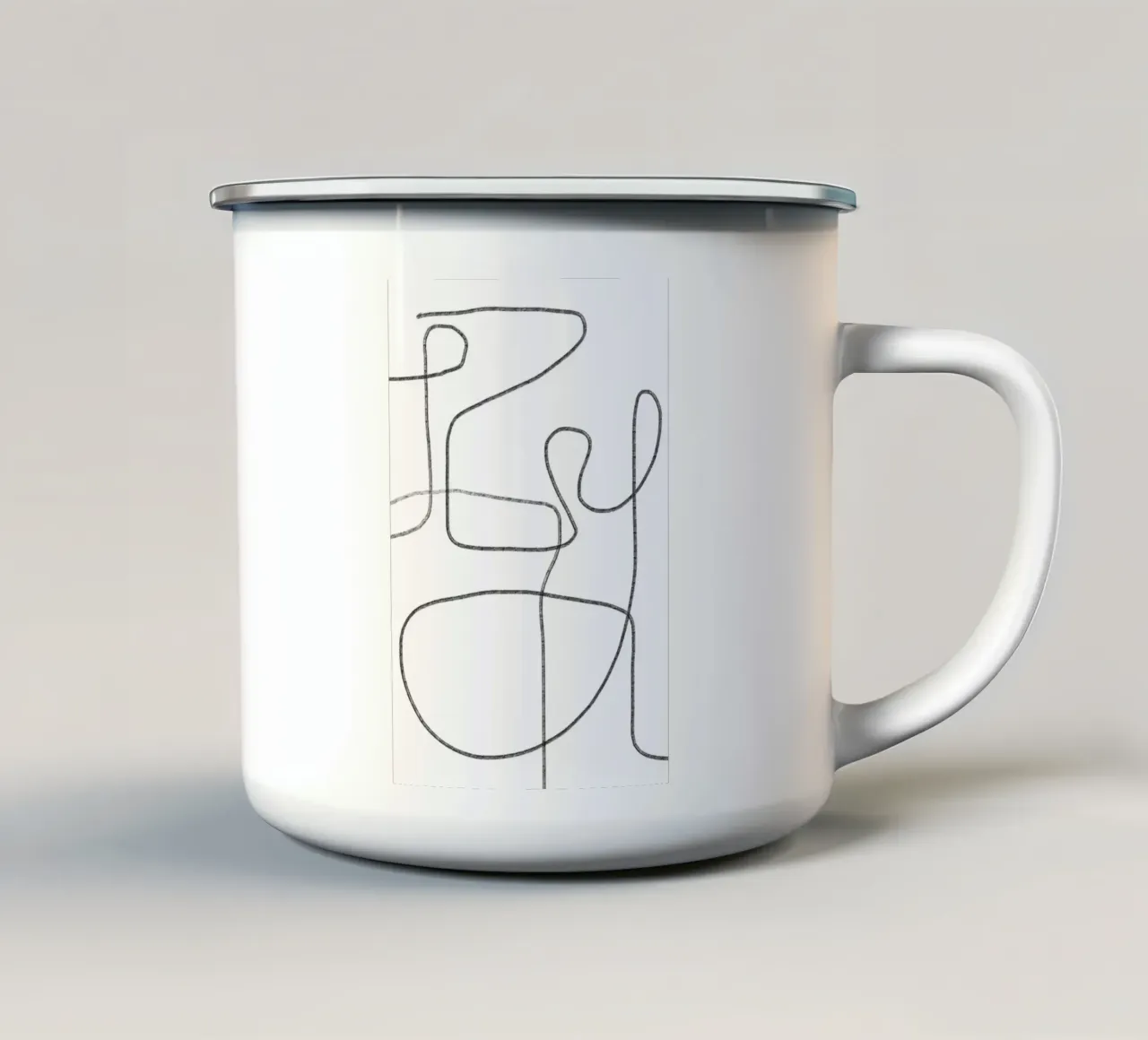Arte lineare astratta e complessa tazza in smalto da Melloi Art Print