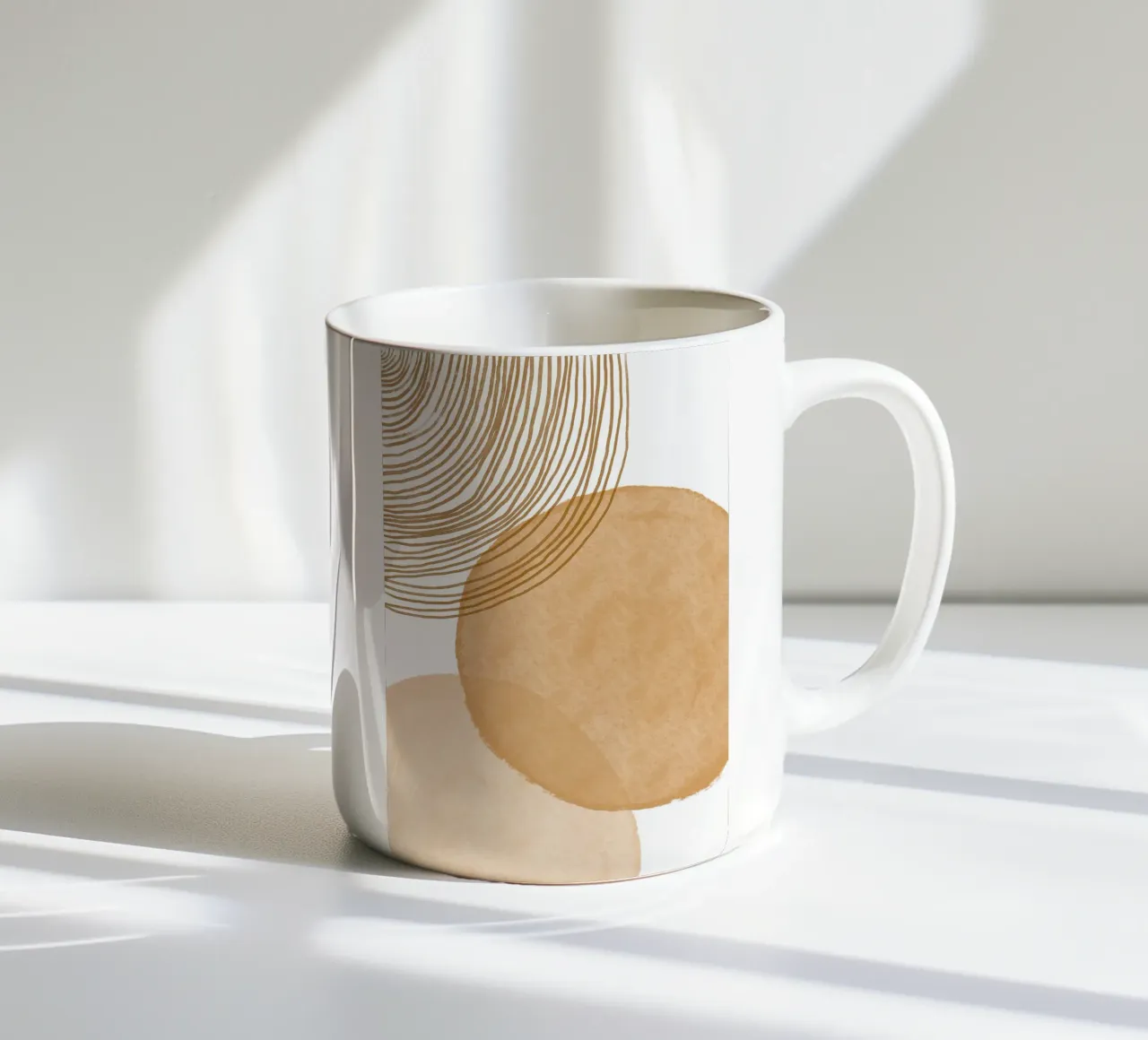 Abstract Geometric Circles Art ceramic mug by Melloi Art Print