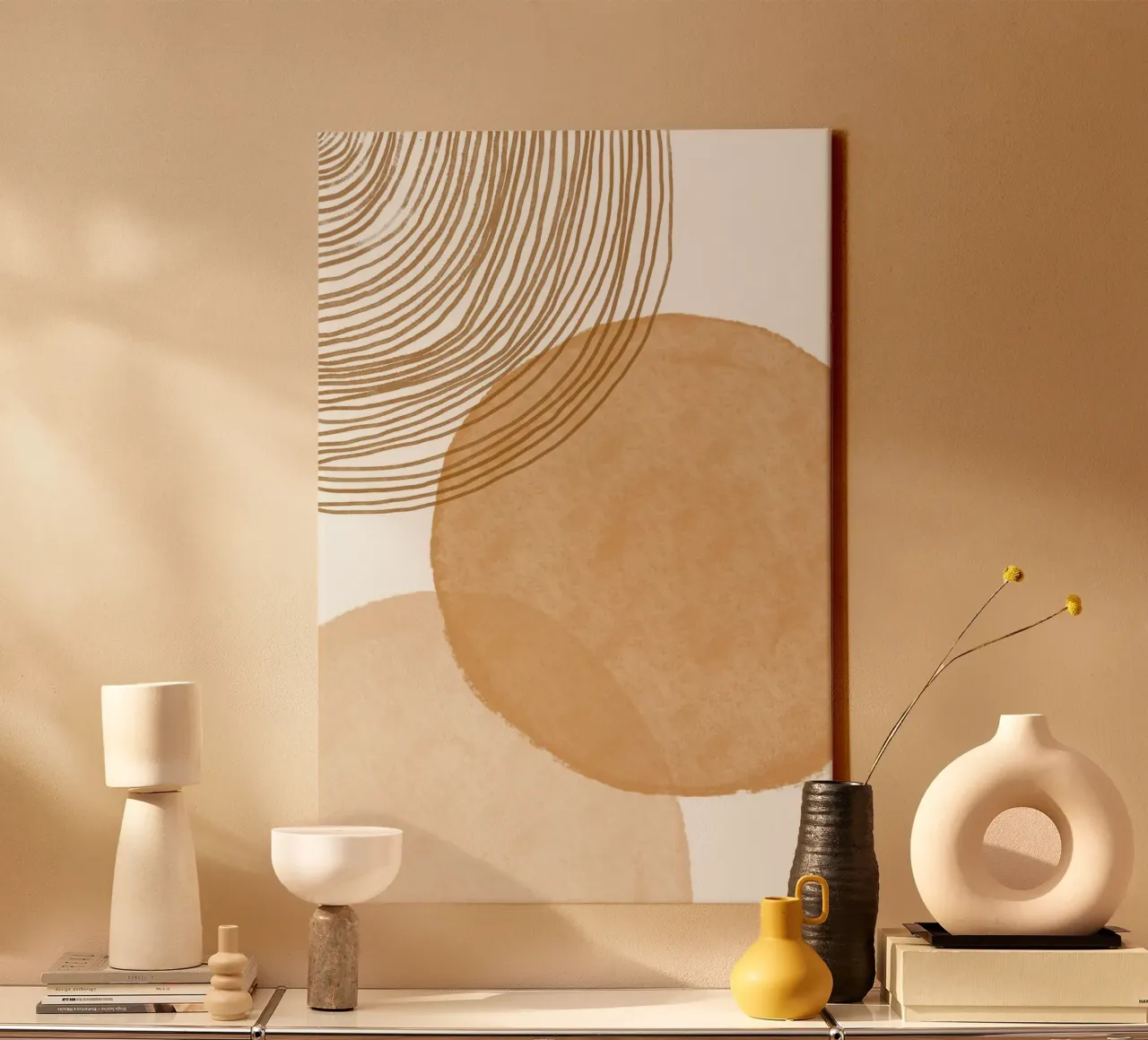 Abstract Geometric Circles Art canvas by Melloi Art Print