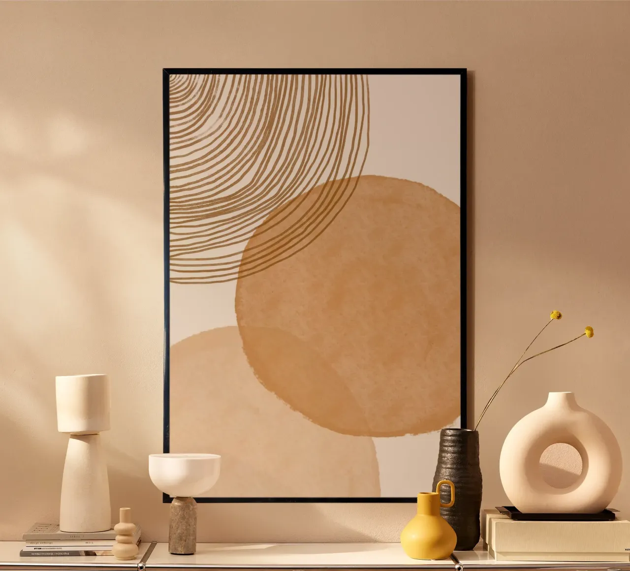 Abstract Geometric Circles Art poster by Melloi Art Print