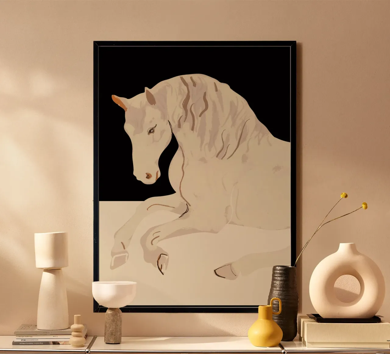 Art abstrait minimal Cheval 2 poster de ThingDesign
