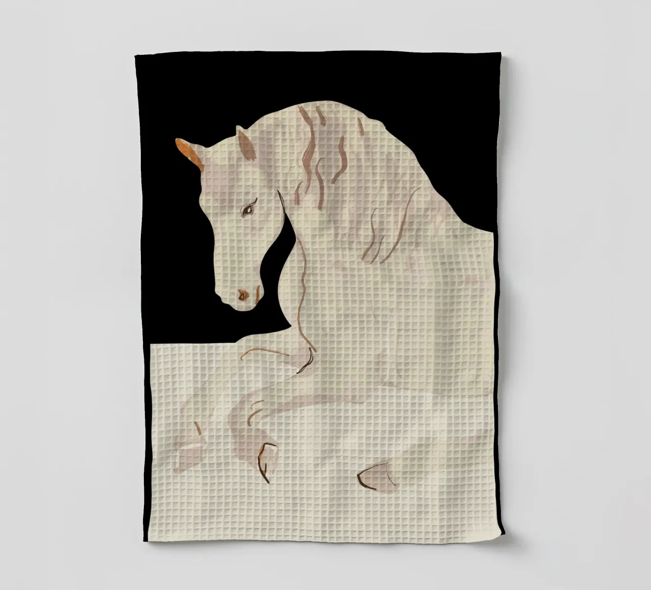 Art abstrait minimal Cheval 2 torchon de ThingDesign