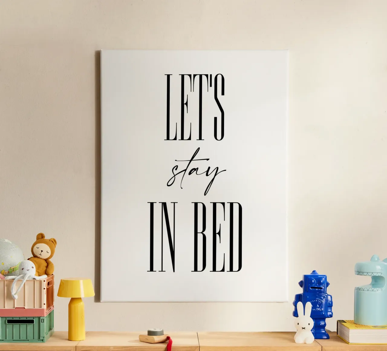 Restiamo a letto tela con Cornice a cassetta da 🎁 ARTVI-SHOP