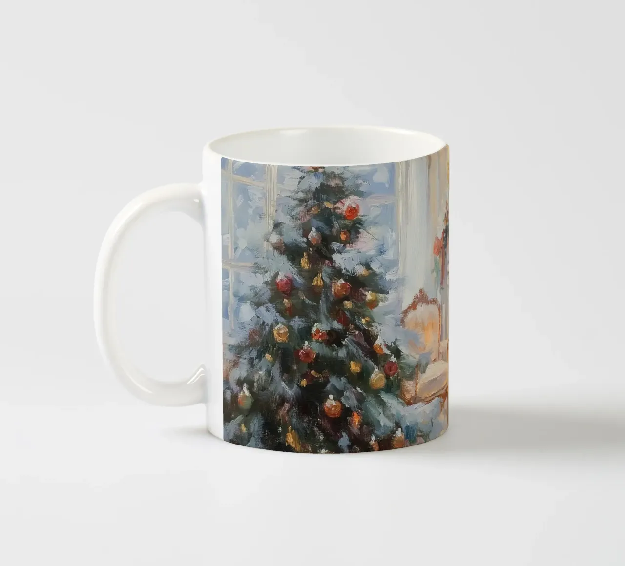 Gemütliches, festliches Wohnzimmer Keramik Tasse von Melloi Art Print