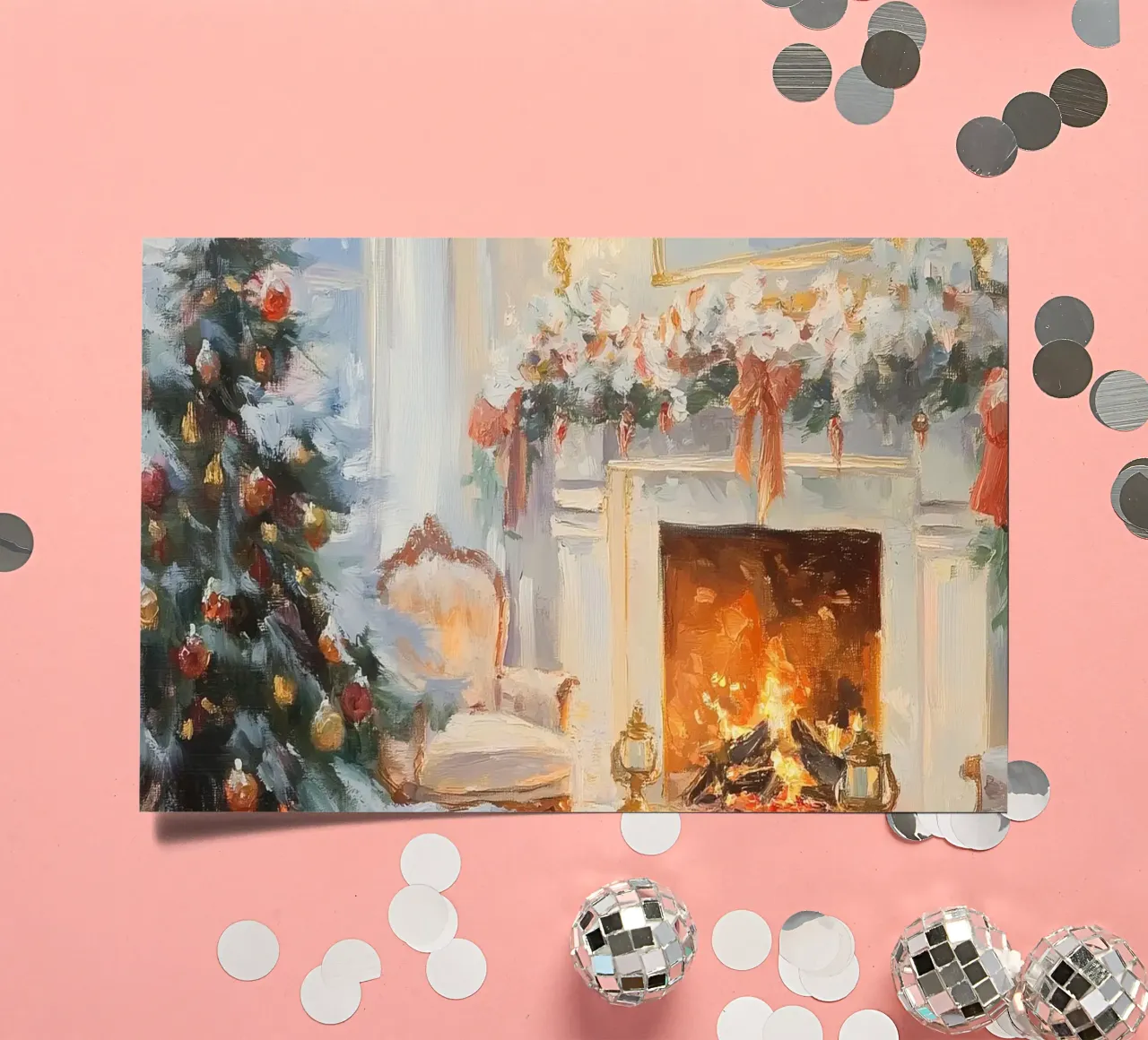 Cozy Festive Living Room sticker sheet by Melloi Art Print