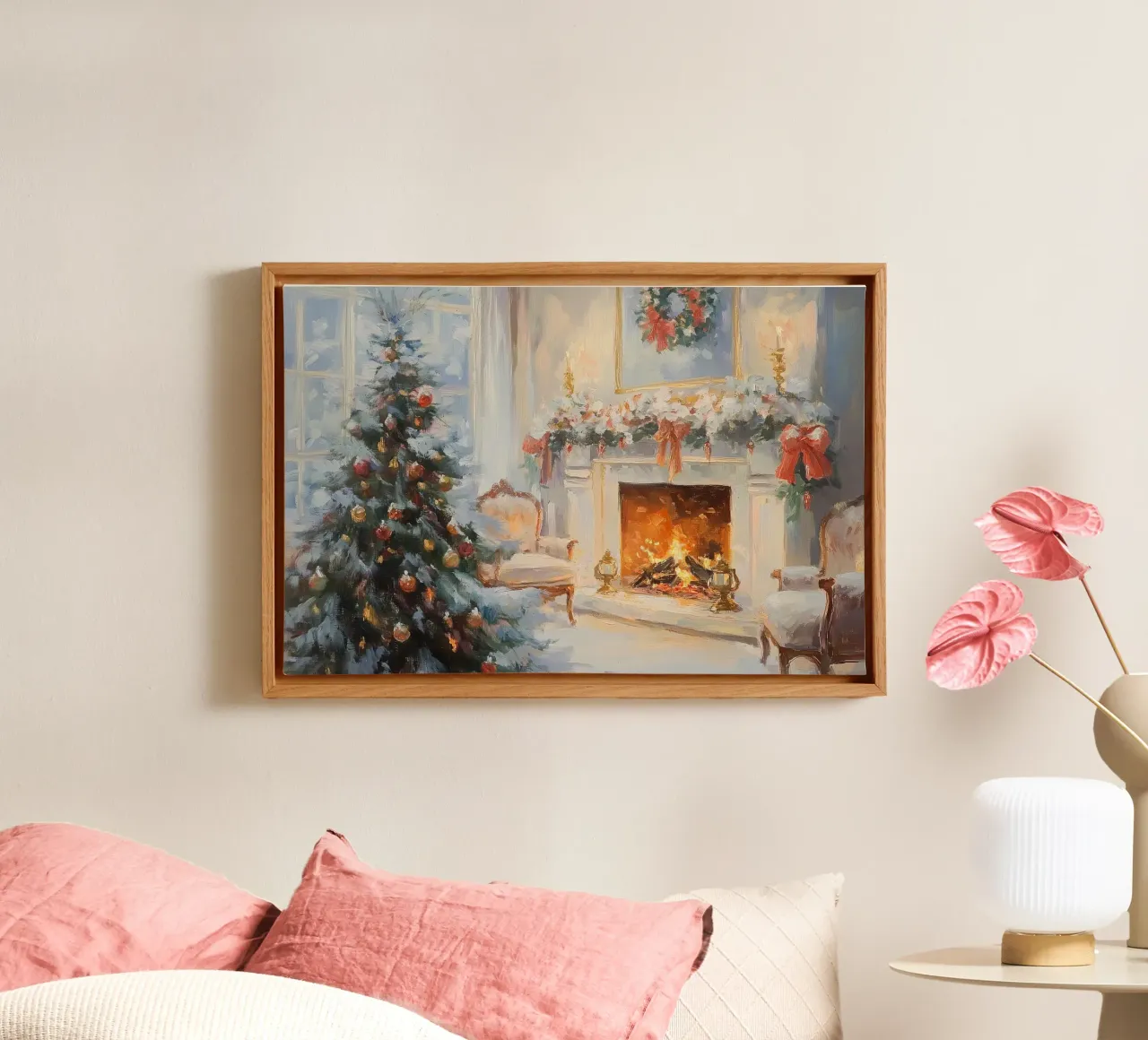 Gezellige Feestelijke Woonkamer canvas van Melloi Art Print