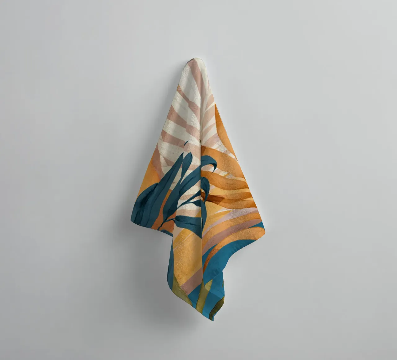 Modern Abstract Art Tropical Leaves 4 towel by ThingDesign