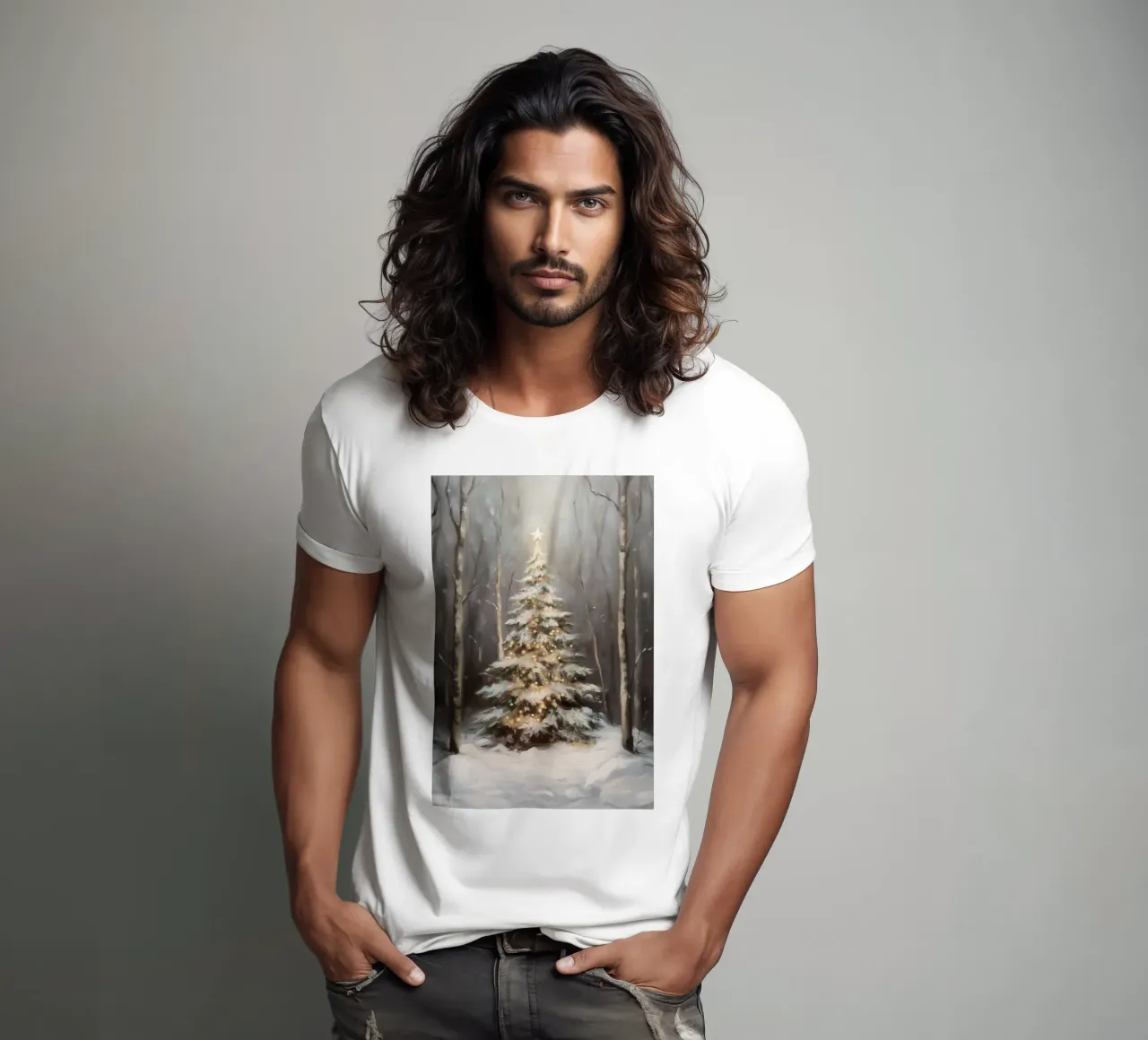 Incantevole albero di Natale t-shirt da Melloi Art Print