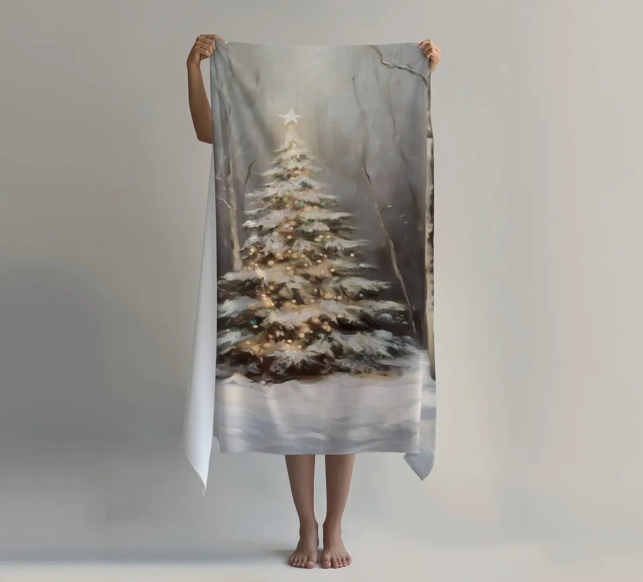 Incantevole albero di Natale telo mare da Melloi Art Print