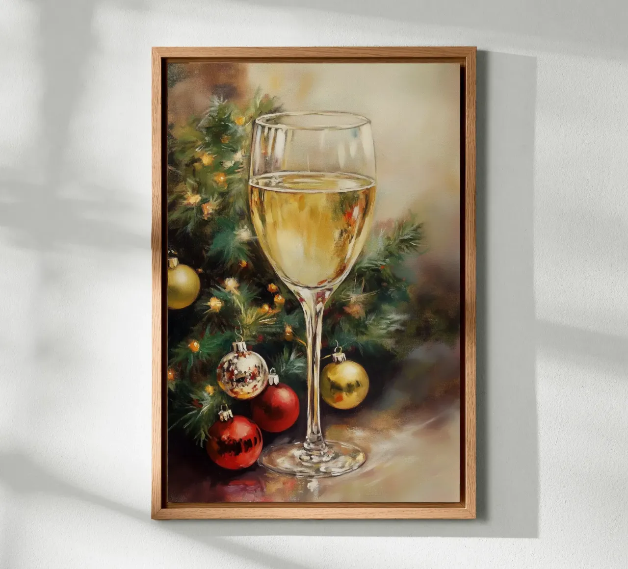 Feestelijke viering van kerstwijn canvas met Baklijst van Melloi Art Print