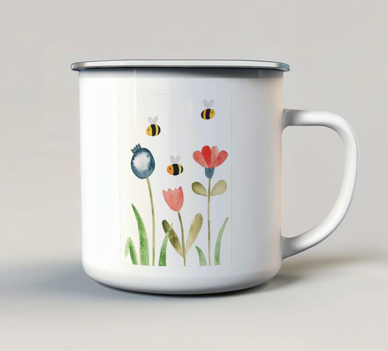 Wiese mit Blumen - Wasserfarbe tazza in smalto da BAINAI KIDS