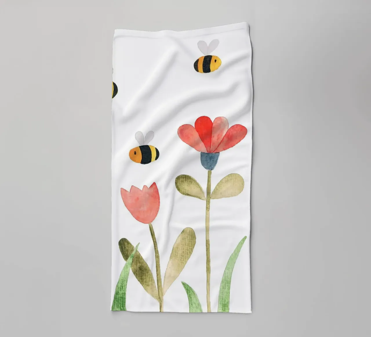 Wiese mit Blumen - Wasserfarbe asciugamano da bagno da BAINAI KIDS
