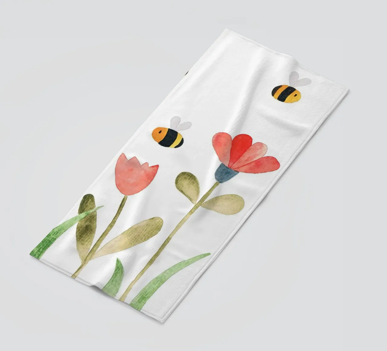 Wiese mit Blumen - Wasserfarbe telo mare da BAINAI KIDS