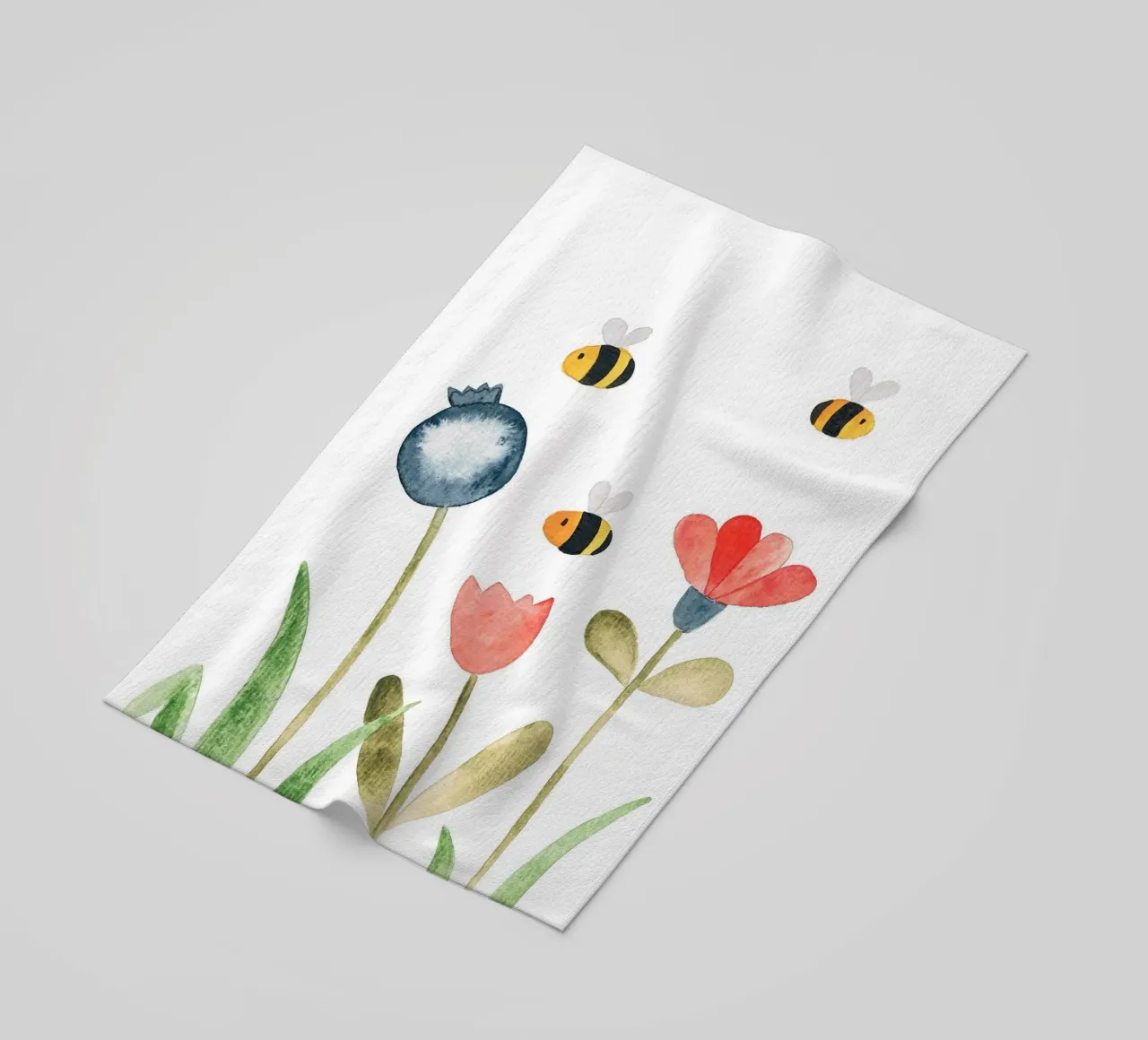 Wiese mit Blumen - Wasserfarbe telo mare da BAINAI KIDS