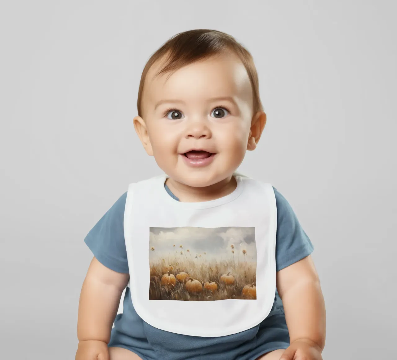 Zucche in un campo d'autunno bavaglino da Melloi Art Print